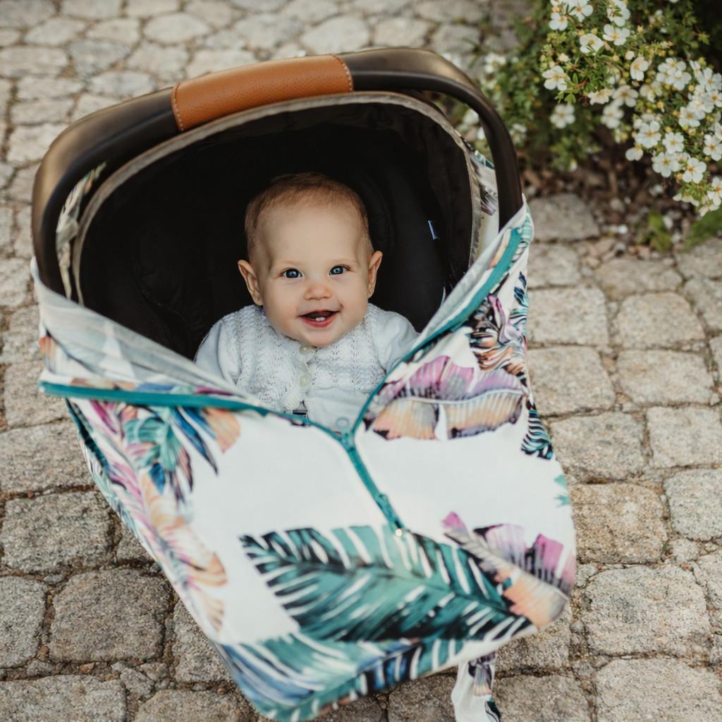 baby leaf car seat cover with zipper 