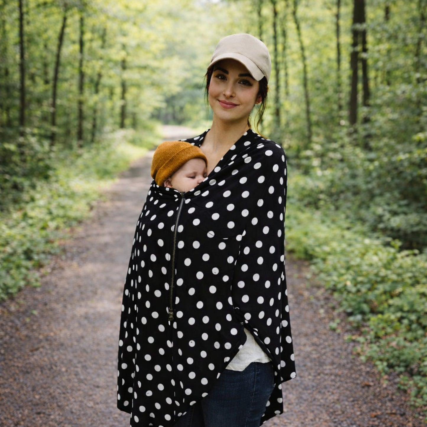 Dotty Baby Car Seat Cover with Zipper | Multi-Use Nursing Cover